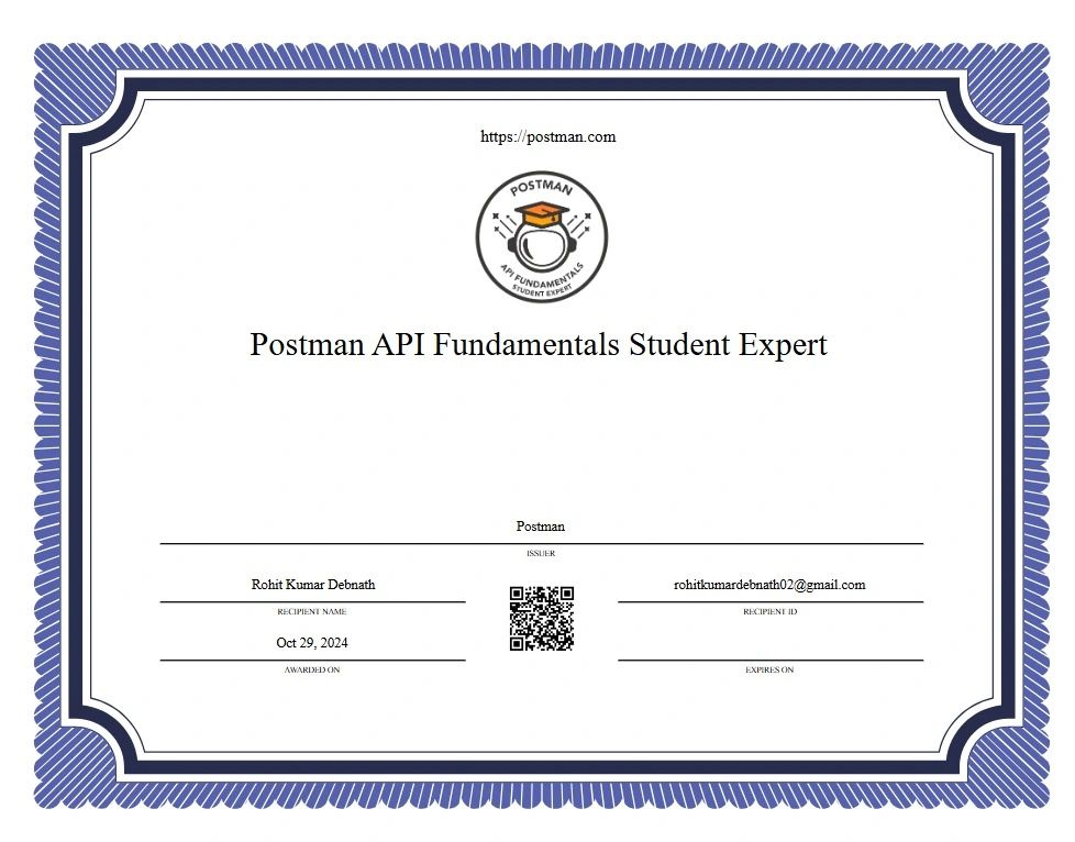 Postman API Fundamentals Student Expert